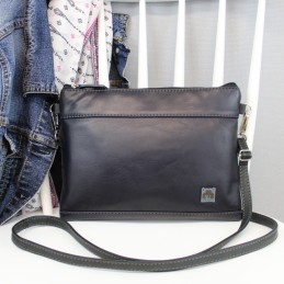 Crossbody taška Tia Maxi – tmavě modrá jednobarevná přední pohled